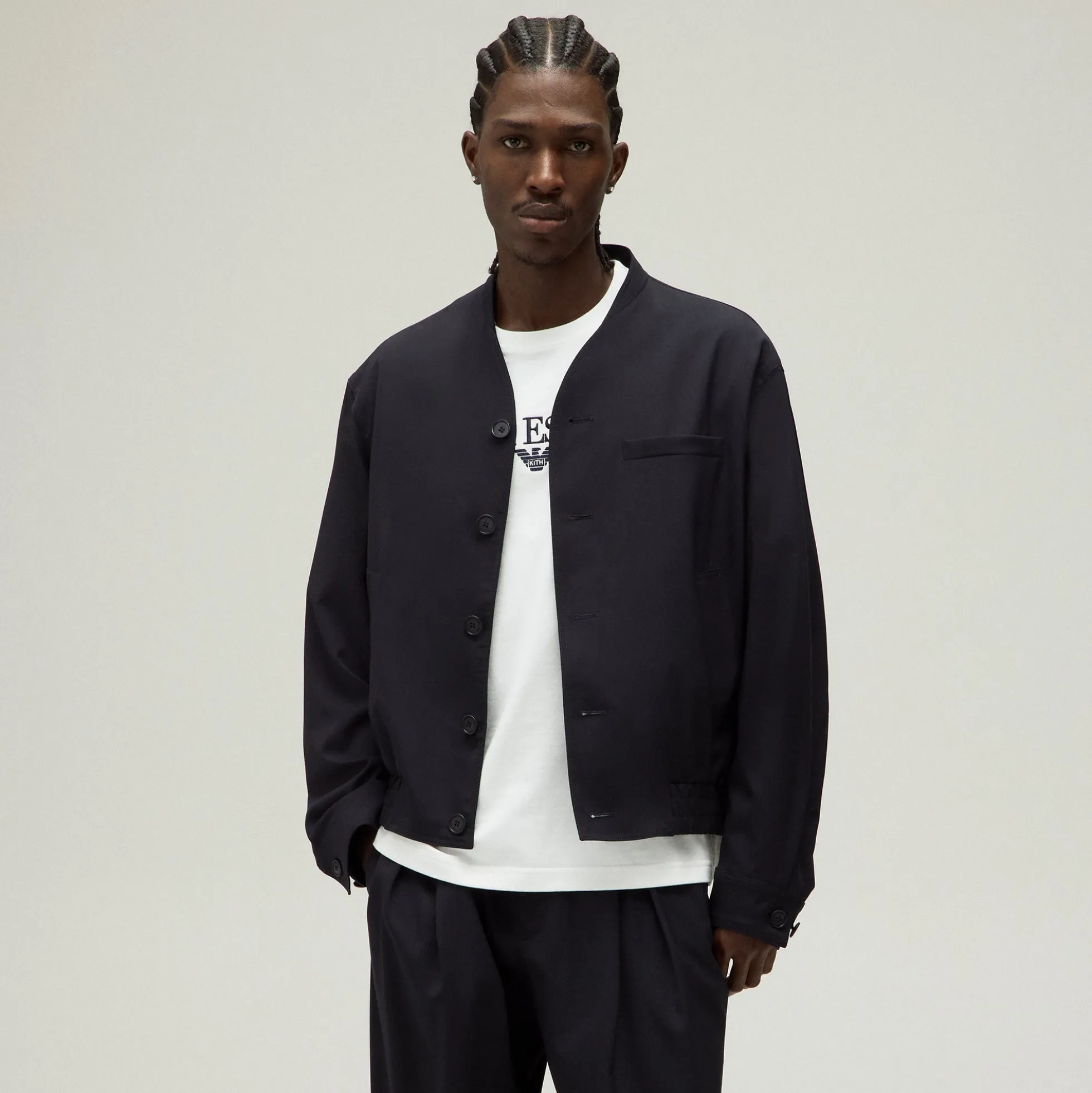 Blouson aviateur sans col Giorgio Armani & Kith