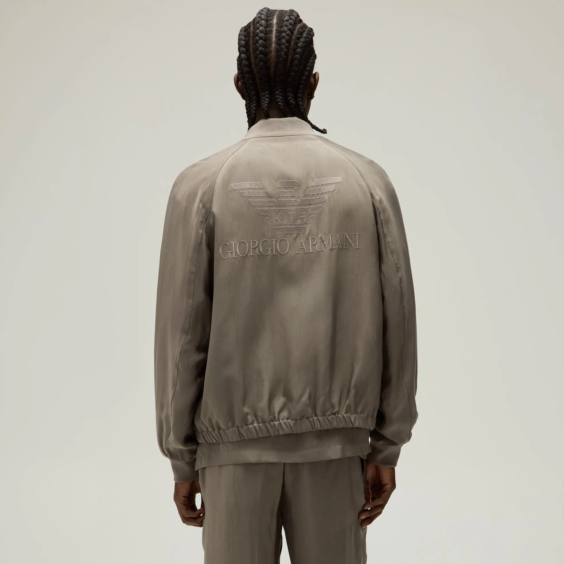 Blouson aviateur soyeux Giorgio Armani & Kith