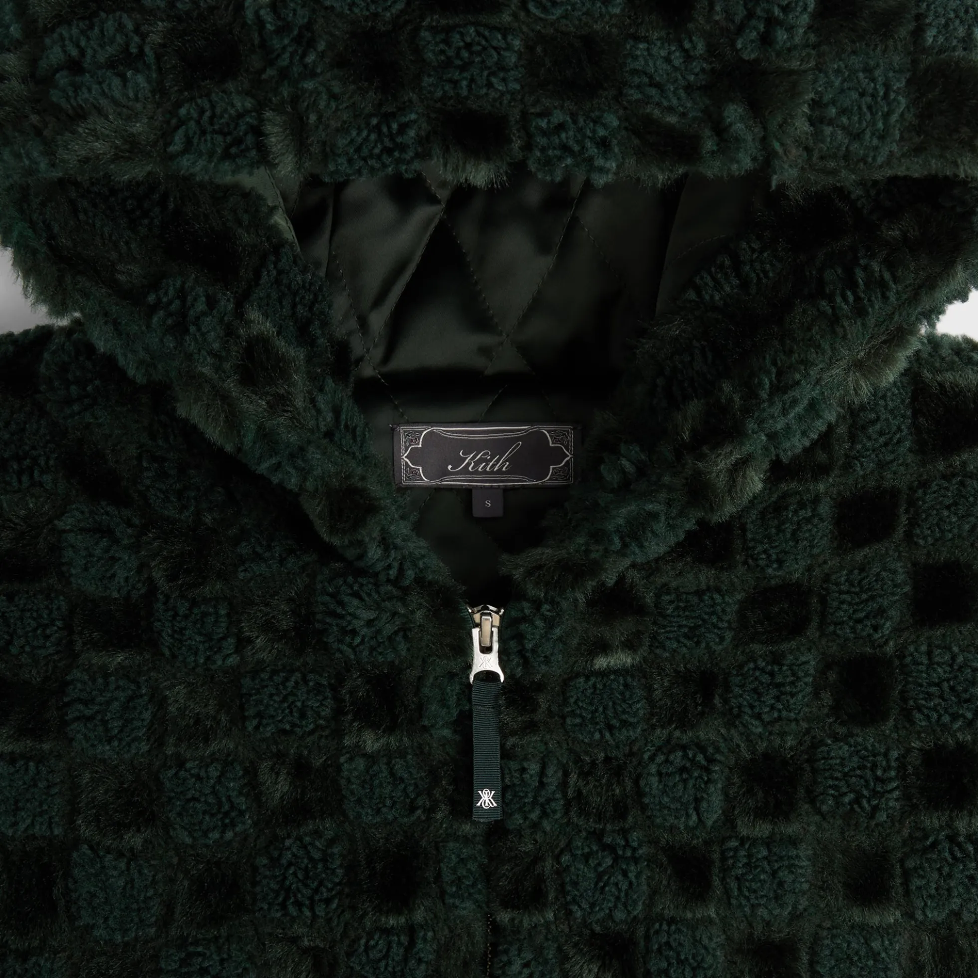 Blouson bomber à capuche court en fausse fourrure Kith