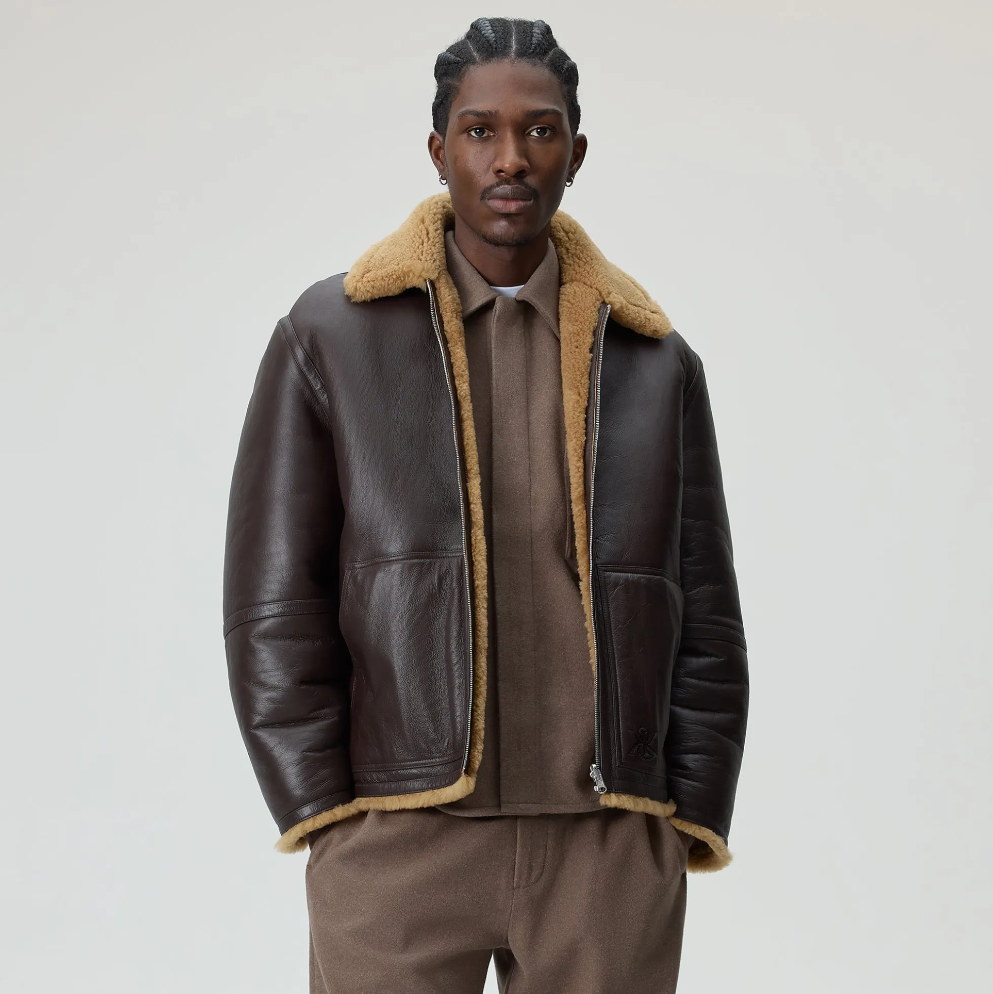 Blouson bomber réversible en peau de mouton retournée Kith