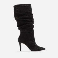 Bottines Geni Studio en daim noir ornées de cristaux