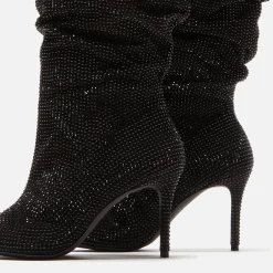 Bottines Geni Studio en daim noir ornées de cristaux