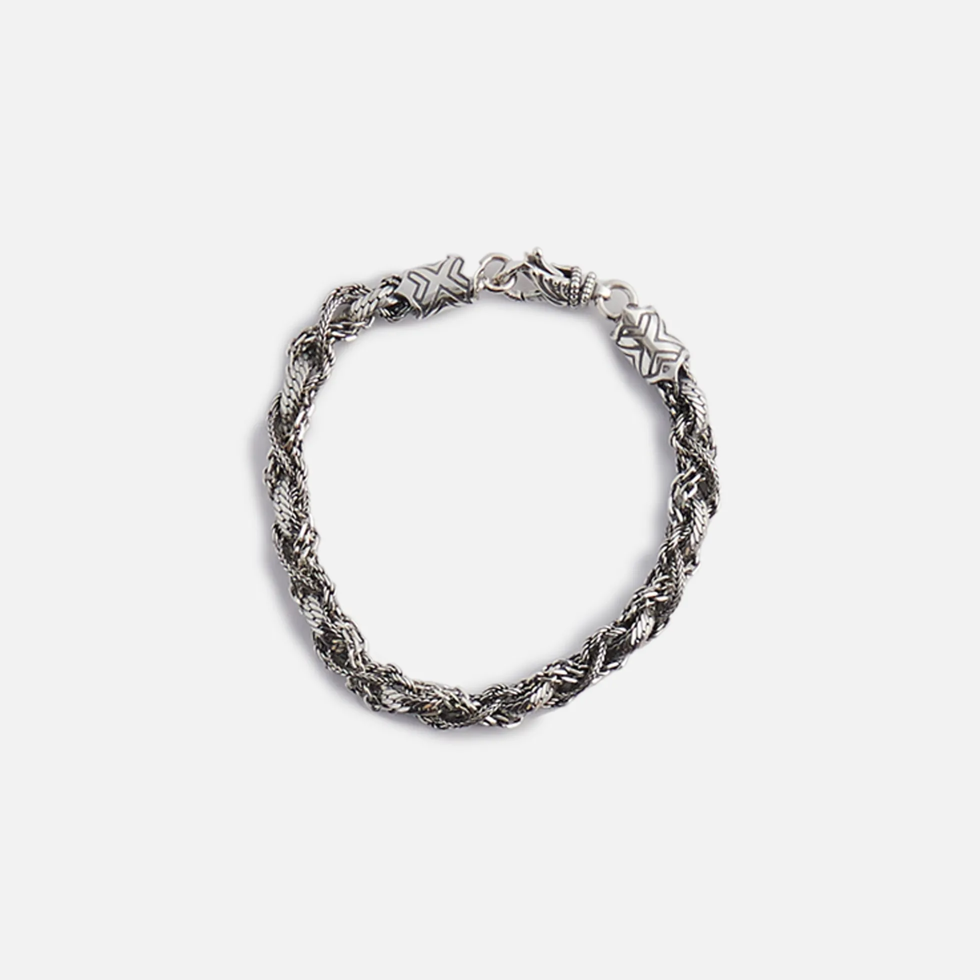 Bracelet tressé rond , petit modèle, argent