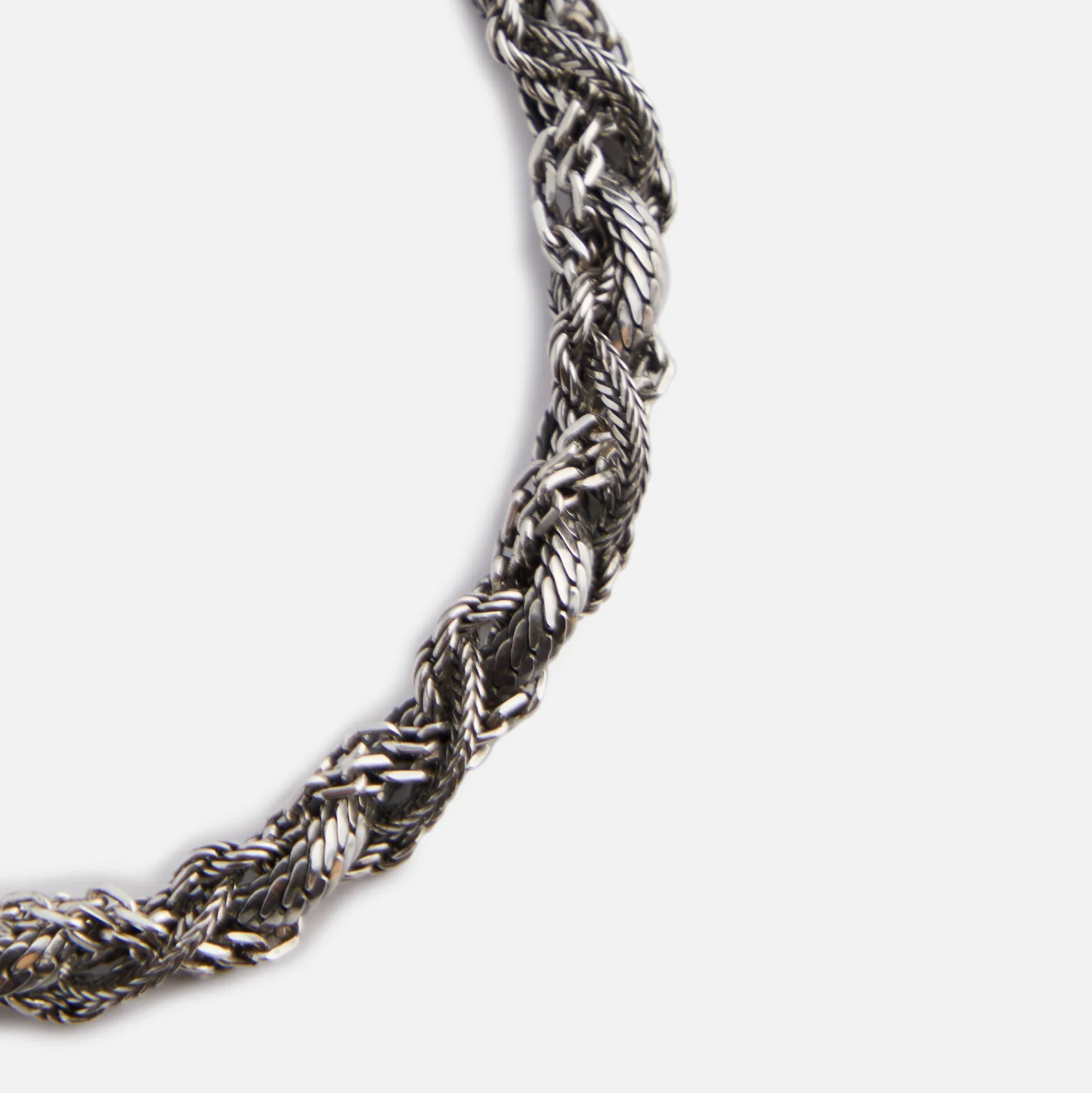 Bracelet tressé rond , petit modèle, argent