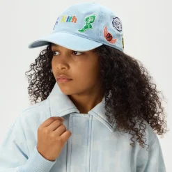 Casquette Kith Kids NY to the World en denim à couronne pincée