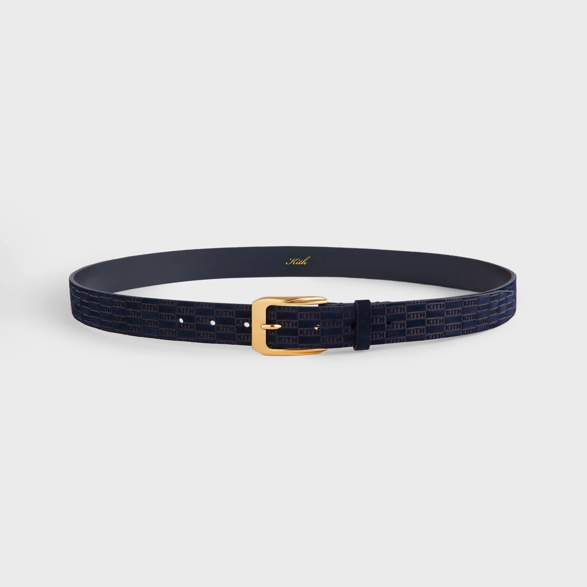 Ceinture en cuir suédé monogramme Kith