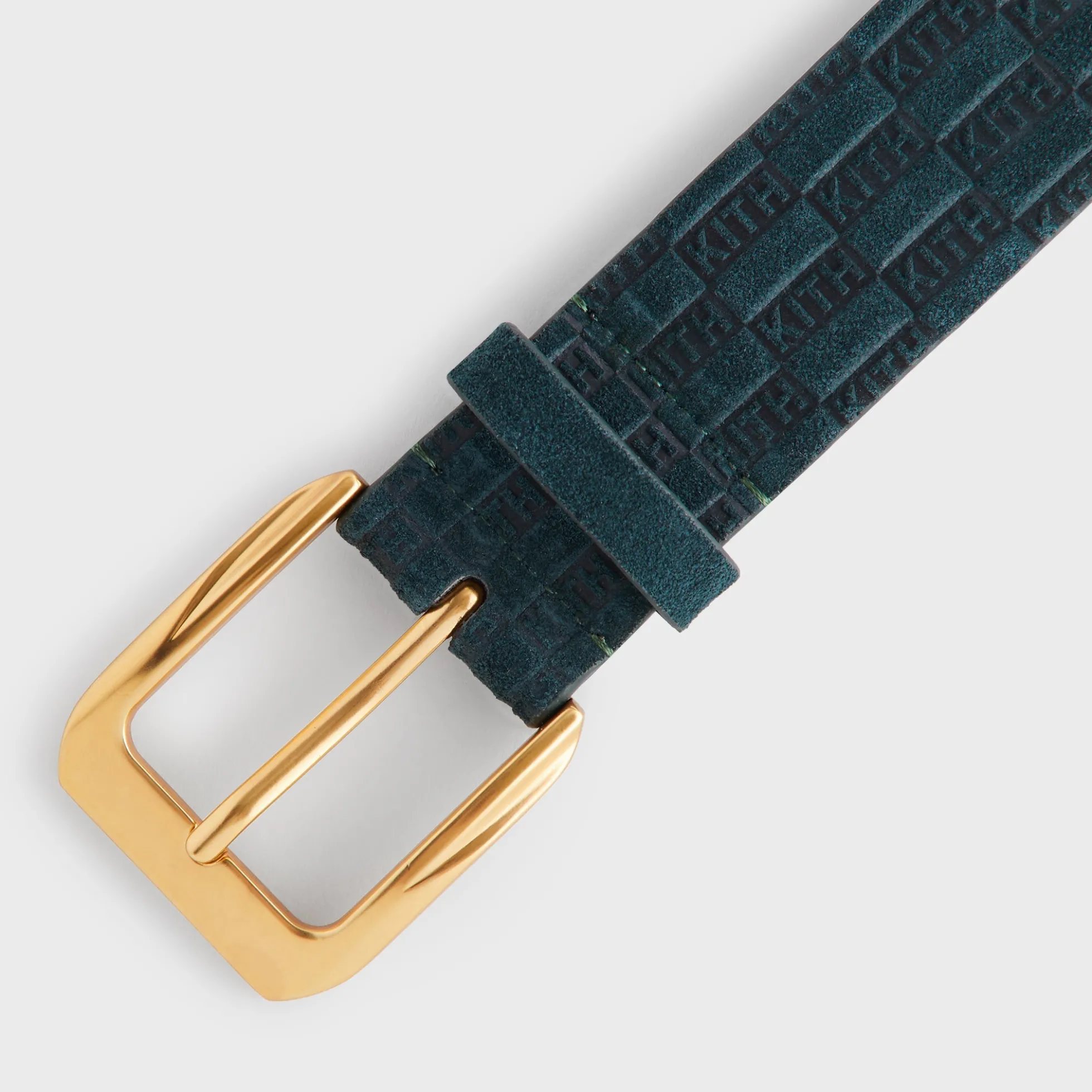 Ceinture en cuir suédé monogramme Kith