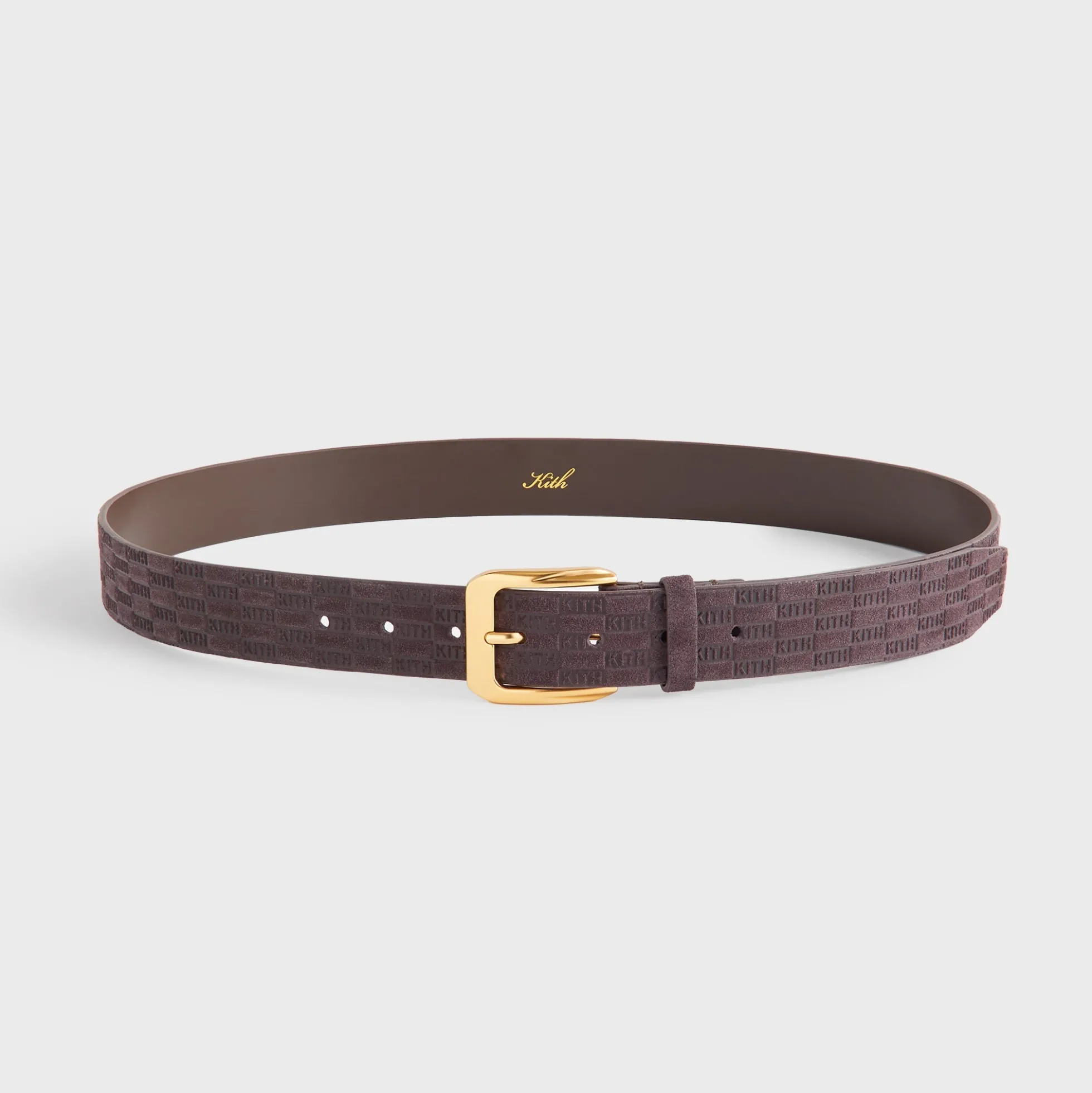Ceinture en cuir suédé monogramme Kith