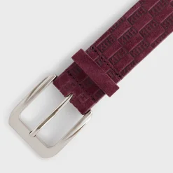 Ceinture en cuir suédé monogramme Kith