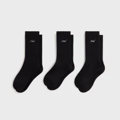 Chaussettes Kith Script Classic pour femme, lot de 3, noires