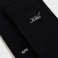 Chaussettes Kith Script Classic pour femme, lot de 3, noires
