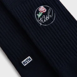 Chaussettes montantes en coton Kith Rose Script