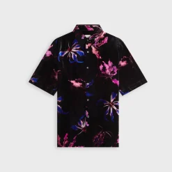Chemise en velours de soie et viscose à imprimé floral dragon