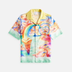 Chemise à manches courtes et col cubain