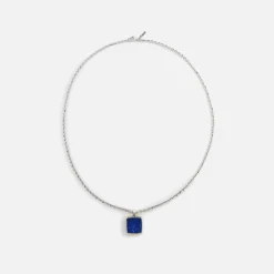 Collier Amulette Carré Lapis