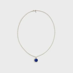 Collier amulette en lapis-lazuli florissant