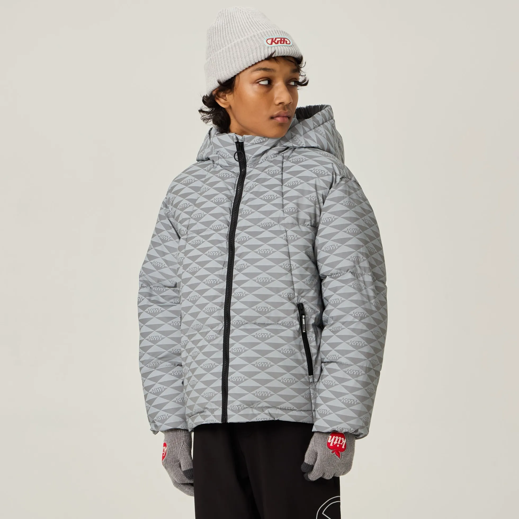 Doudoune mi-longue réfléchissante Kith pour enfants