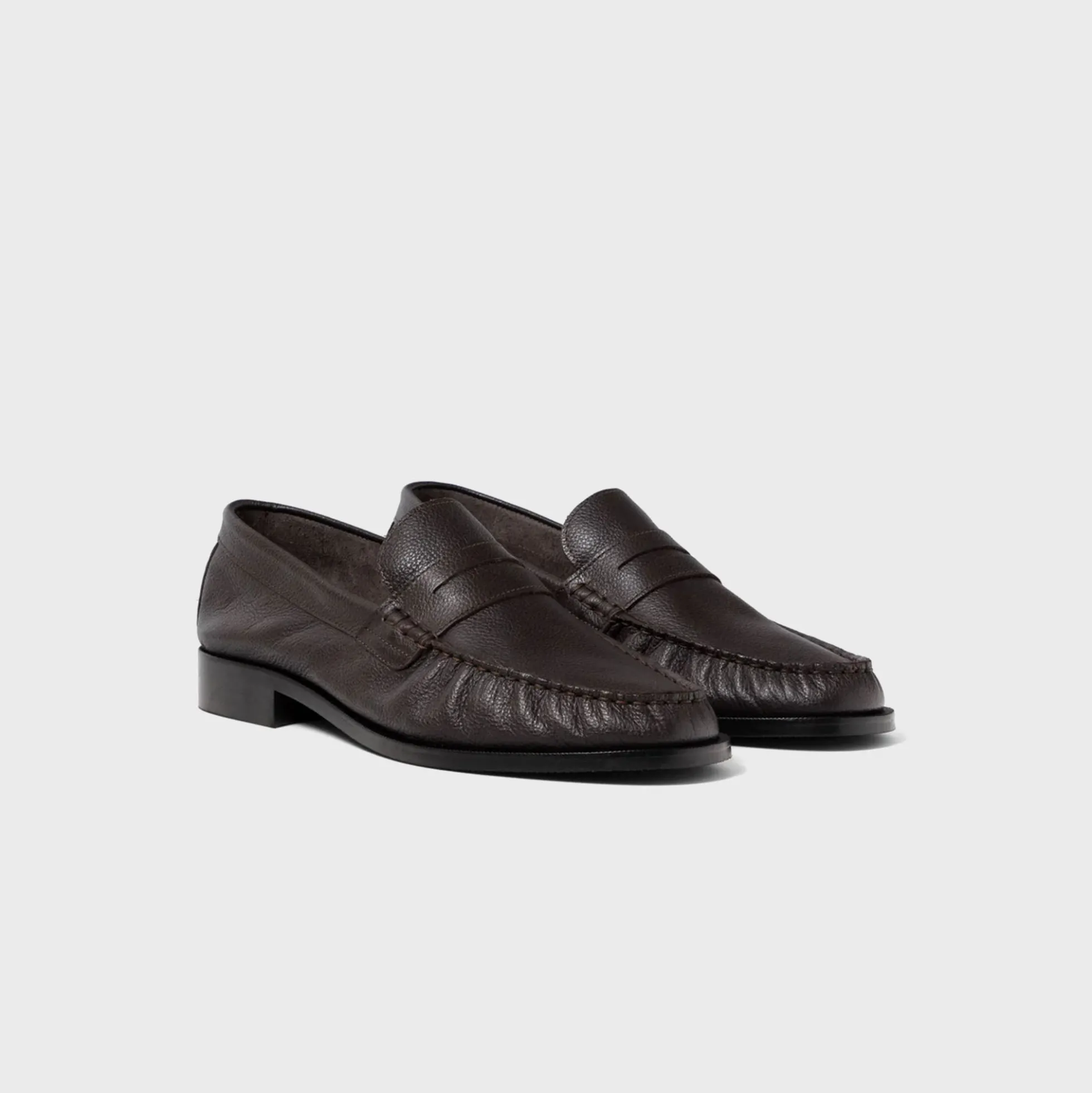 Ezra Pebble Pleated Penny Loafer