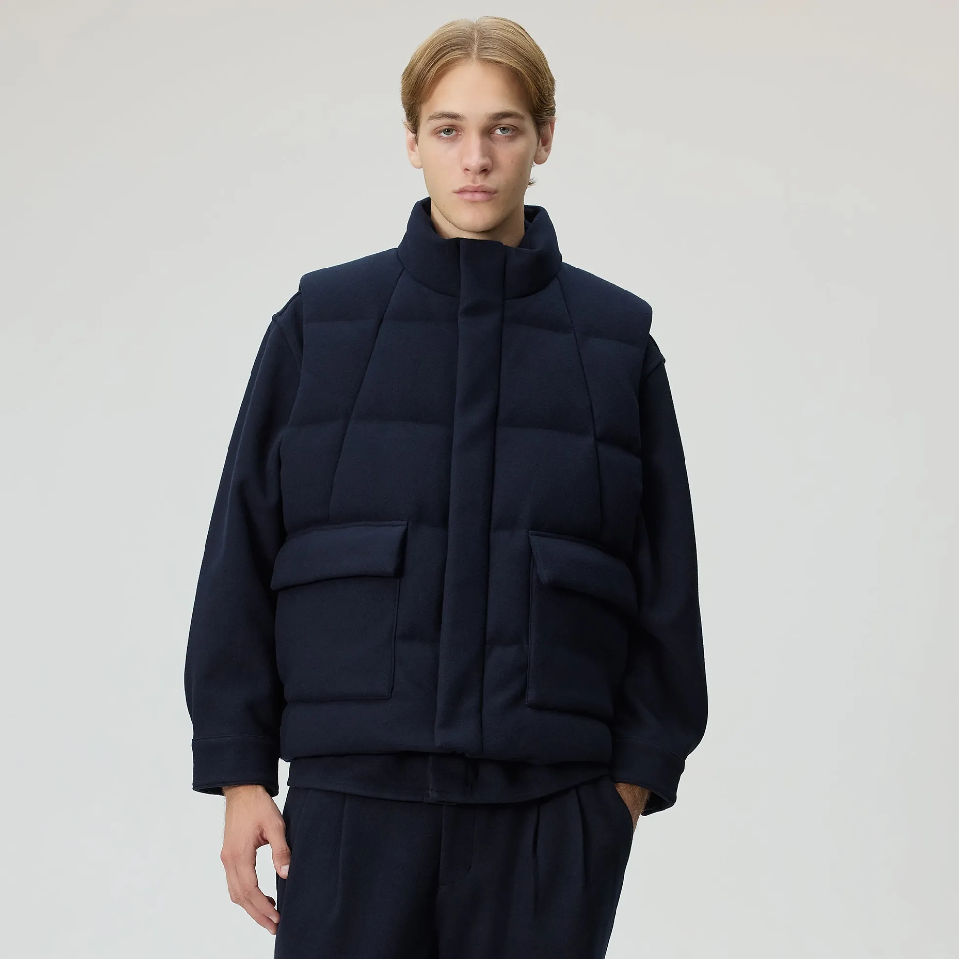 Gilet mi-long en jersey feutré Kith