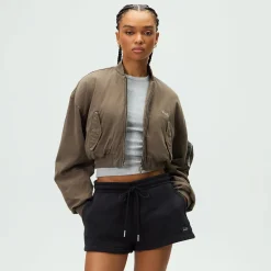 Kith Femme Loren Veste Bomber Courte en Daim