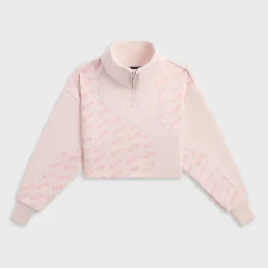 Kith Kids Pull court Jasper à monogramme bloqué et fermeture éclair 1/4