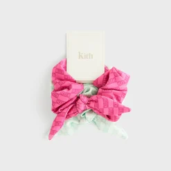 Kith Kids Set of 2 Printed Classic Logo Monogram Scrunchie