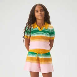 Kith Kids Striped Cropped Polo