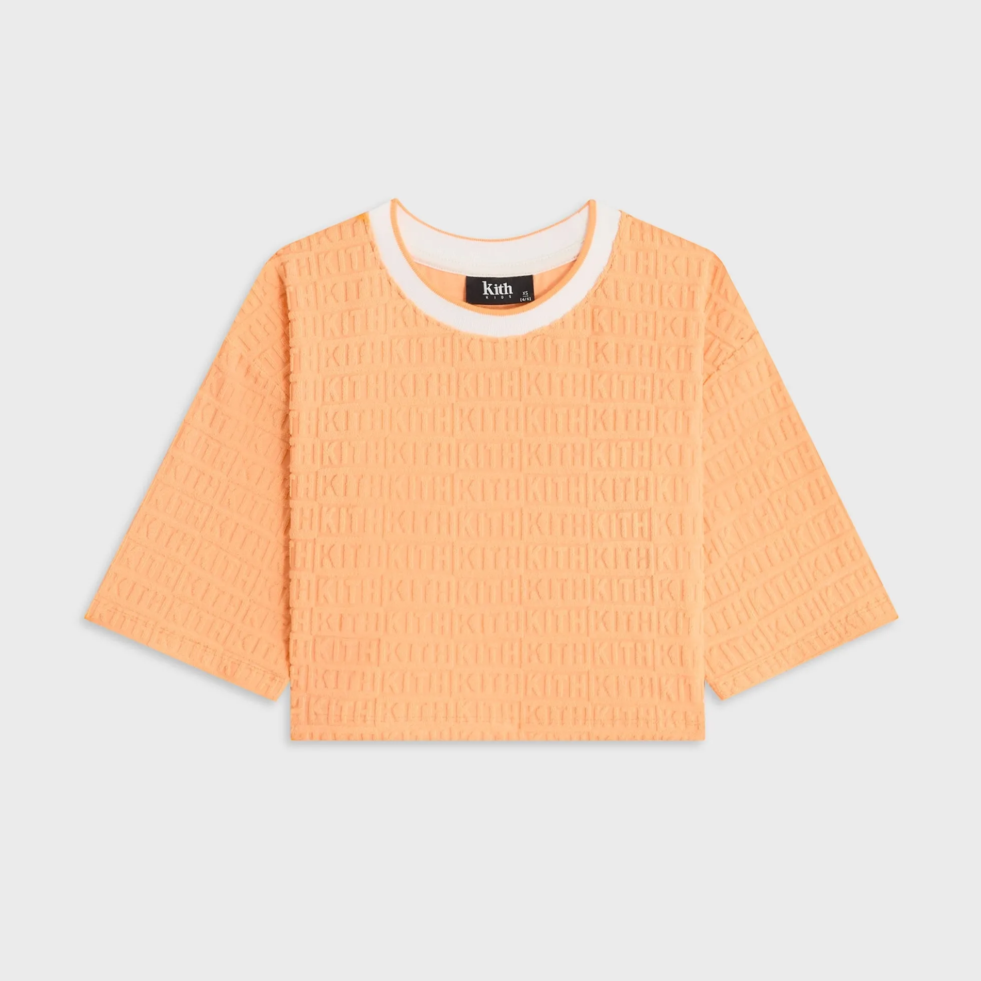 Kith Kids Textured Monogram Fei Cropped Tee