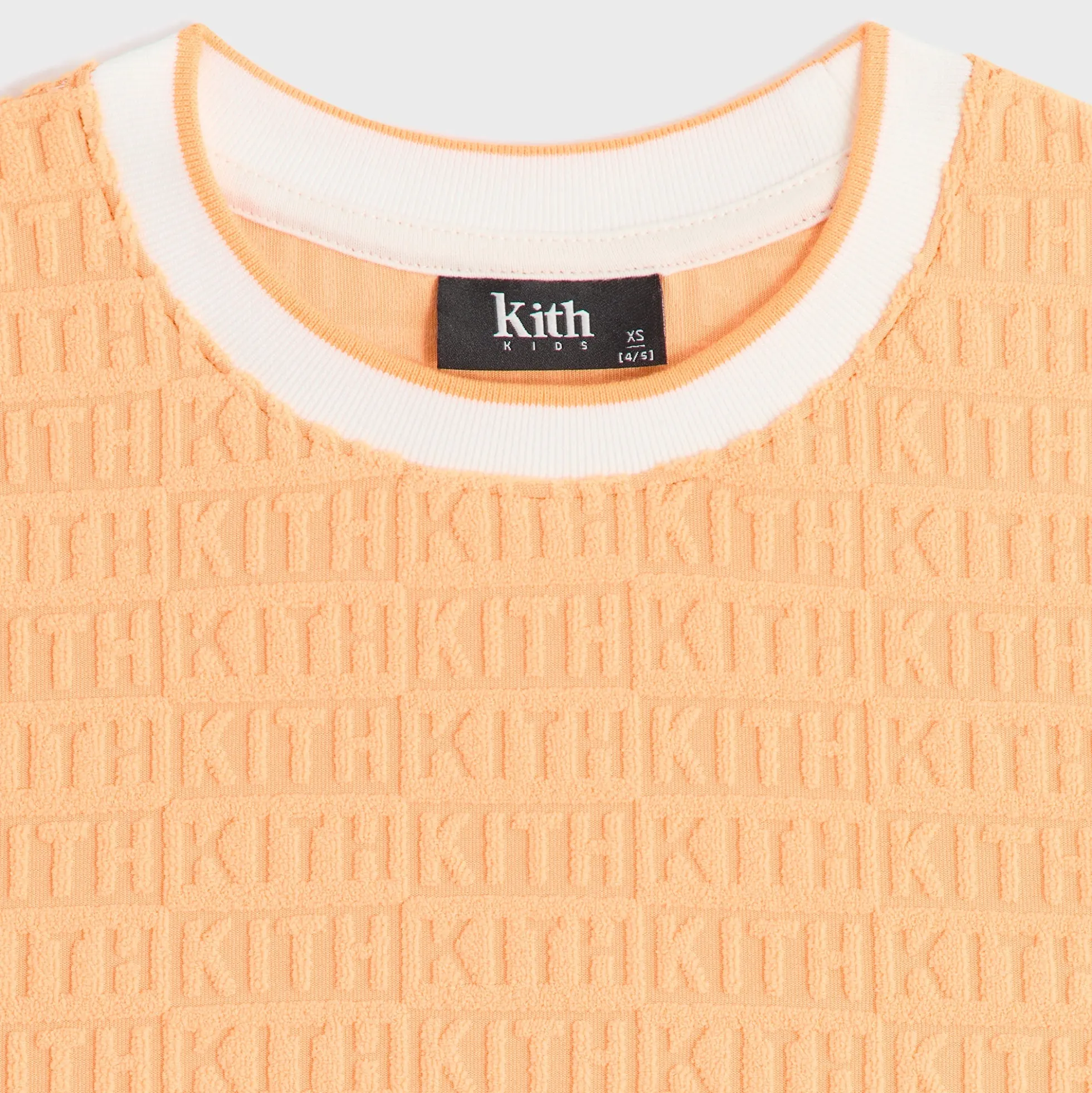 Kith Kids Textured Monogram Fei Cropped Tee