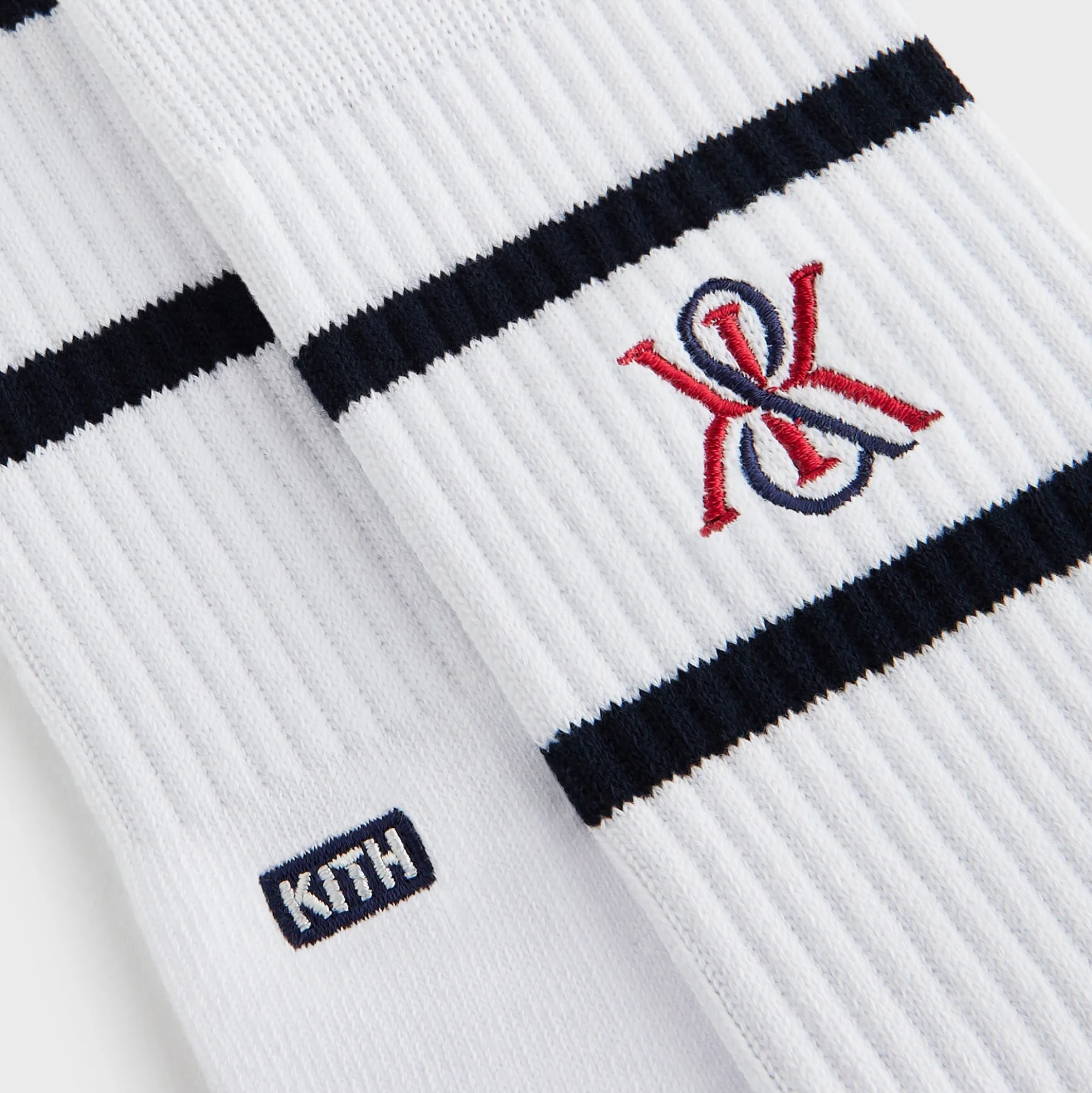 Kith 3-Pack K Crest Striped Cotton Crew Socks