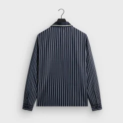 Kith Striped Poplin Long Sleeve Thompson Zip Front Shirt