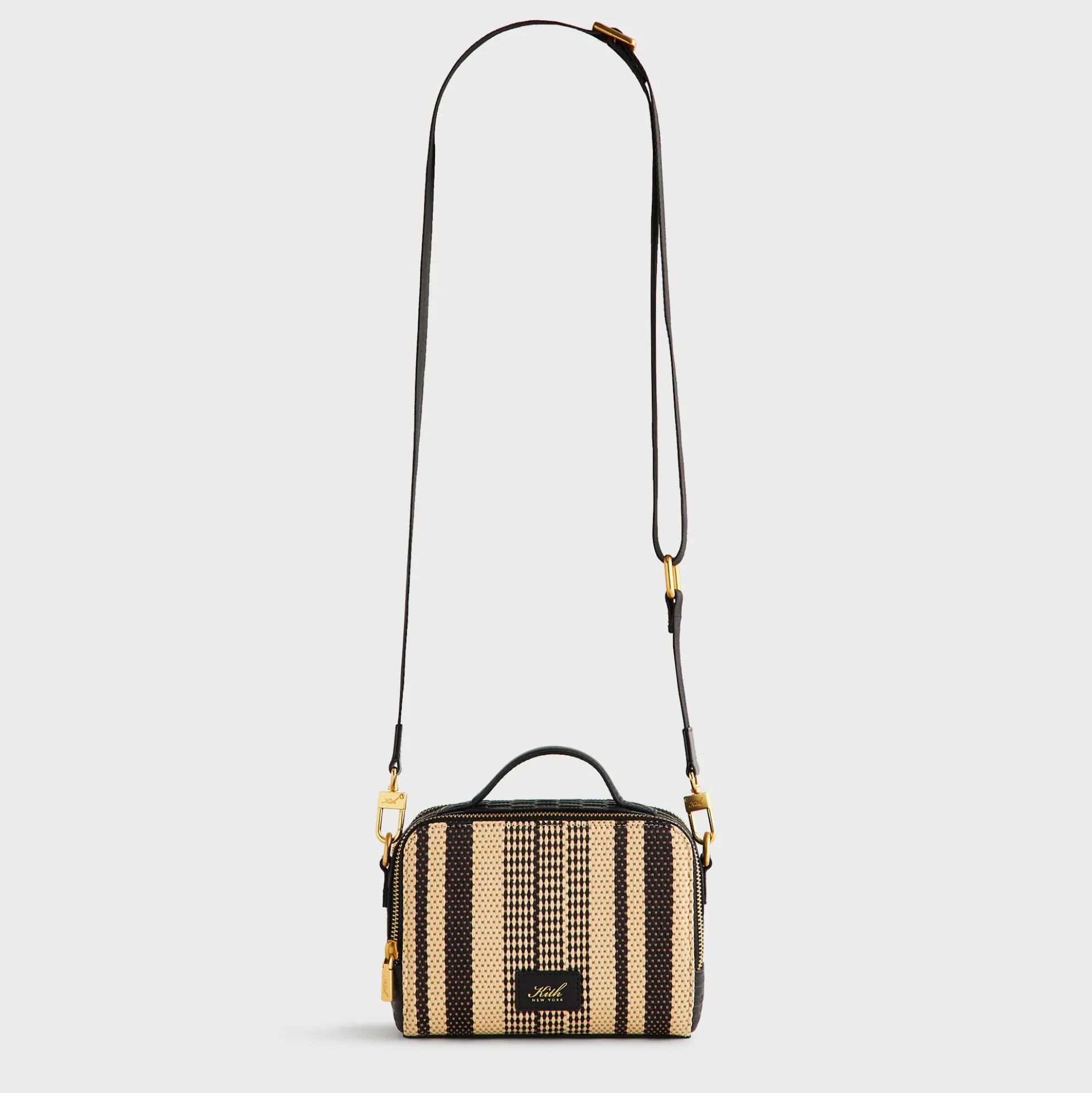 Kith Striped Raffia Double Zip Crossbody