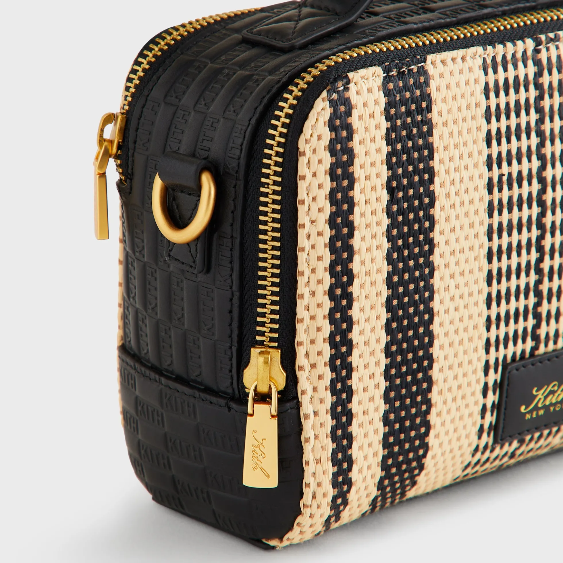 Kith Striped Raffia Double Zip Crossbody