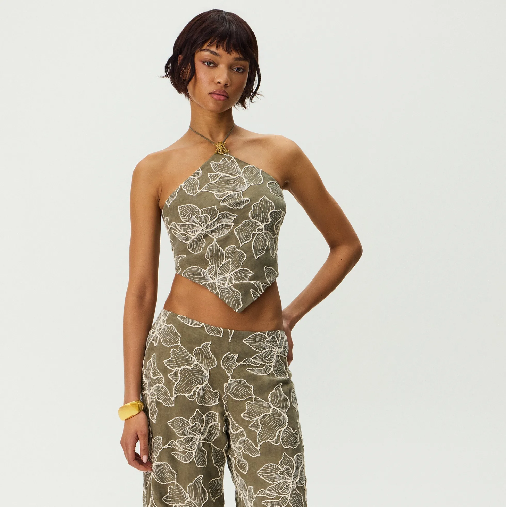 Kith Women Kumi Embroidered Halter Top