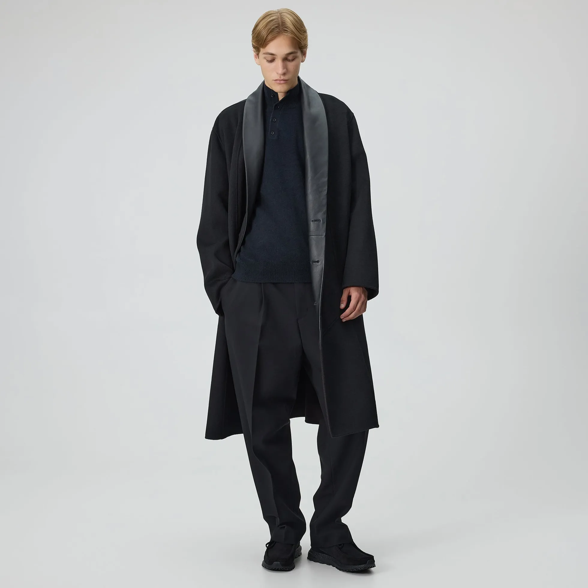 Manteau Bernard en laine à col châle Kith