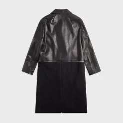 Manteau en cuir noir Cappotto In Pelle