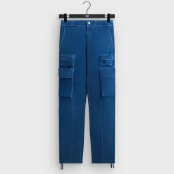 Pantalon cargo Chauncey en velours côtelé indigo Kith