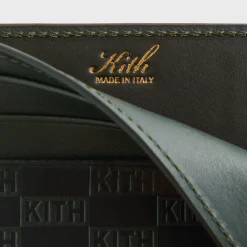 Porte-cartes en cuir monogrammé Kith
