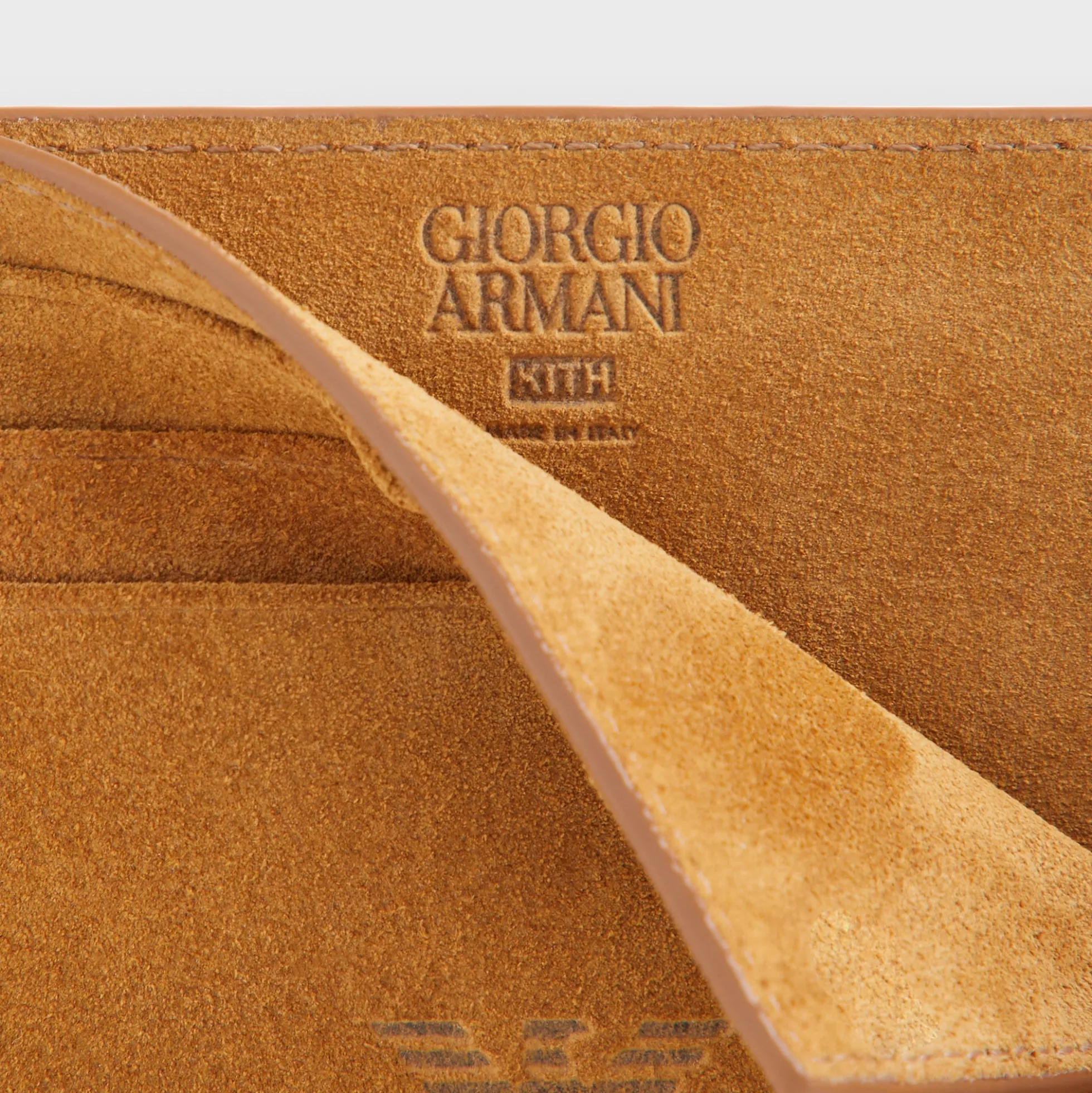 Porte-cartes en daim Giorgio Armani & Kith