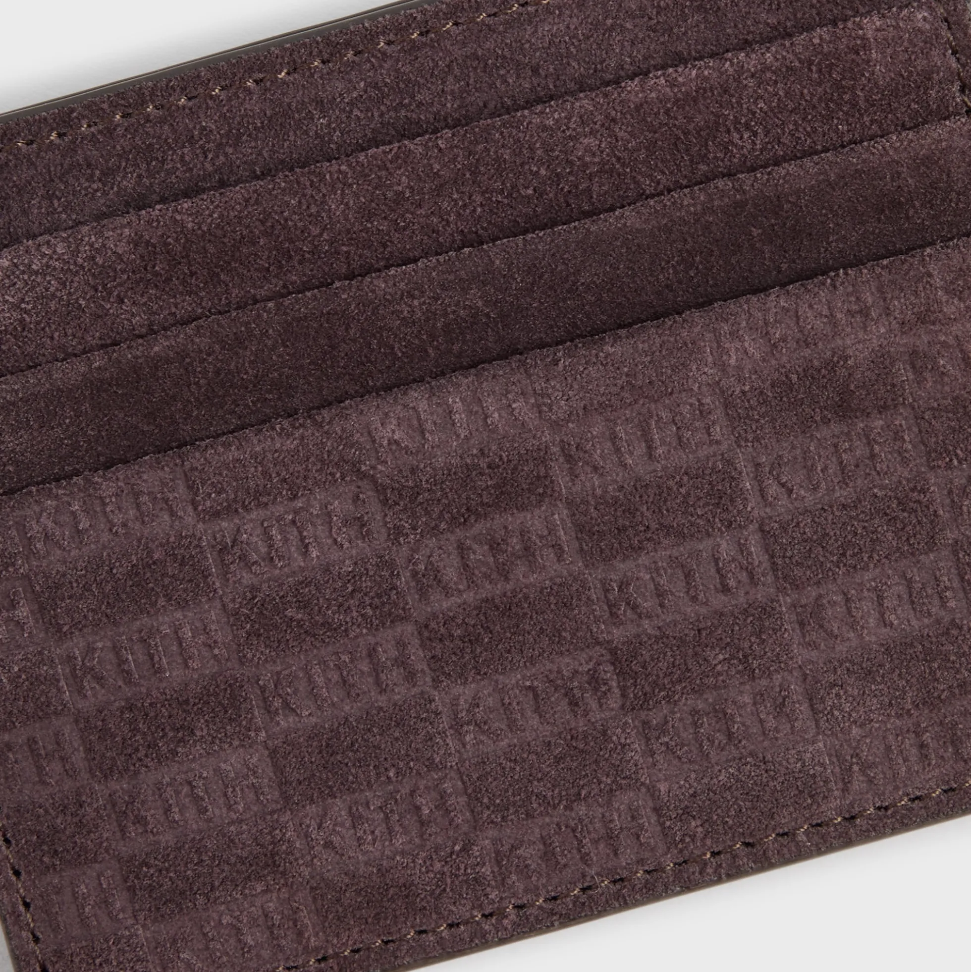 Porte-cartes en daim monogramme Kith