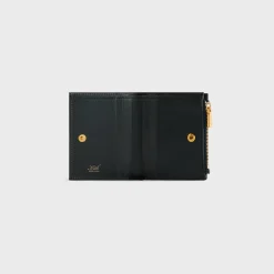 Portefeuille à pression en cuir monogrammé Kith