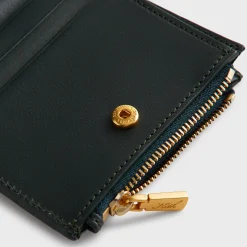 Portefeuille à pression en cuir monogrammé Kith