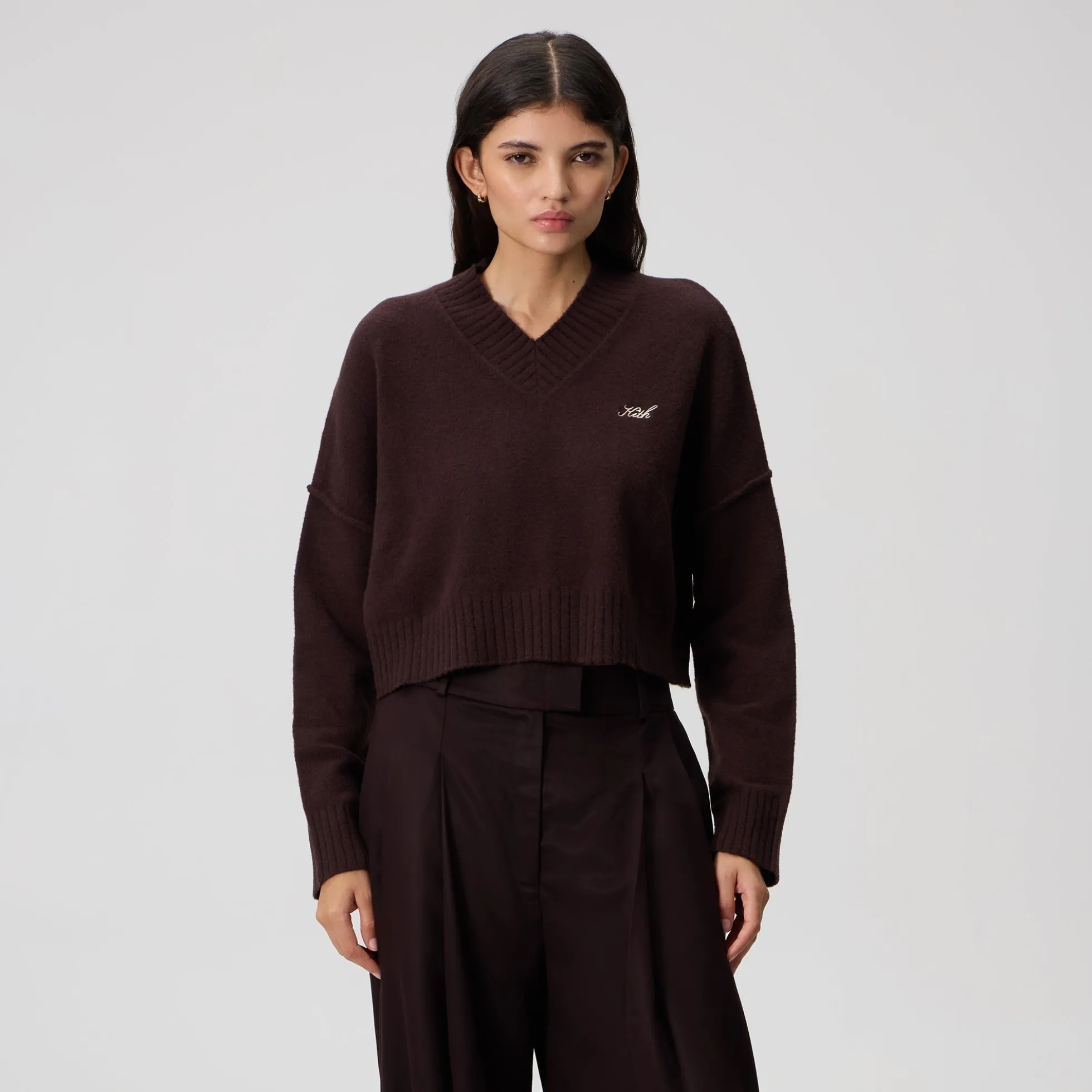 Pull court à col en V Anja pour femme de Kith