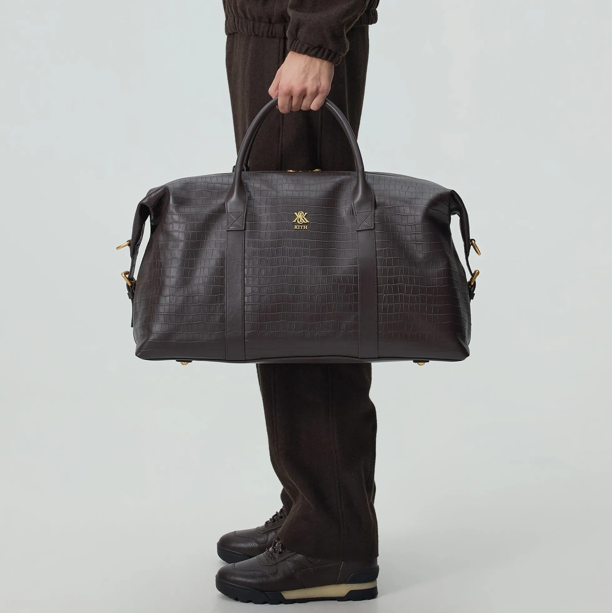 Sac de voyage Kith en cuir embossé façon crocodile