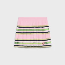 Stripe Mini Pleated Skirt