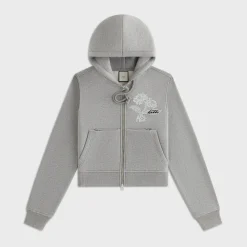 Sweat à capuche zippé Lisa for Kith pour femme, orné de dentelle brodée