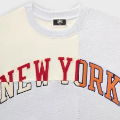 Sweat-shirt à col rond en polaire patchwork Kith for the New York Knicks