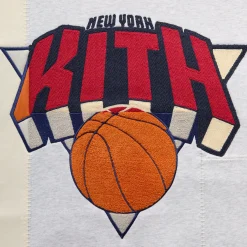 Sweat-shirt à col rond en polaire patchwork Kith for the New York Knicks