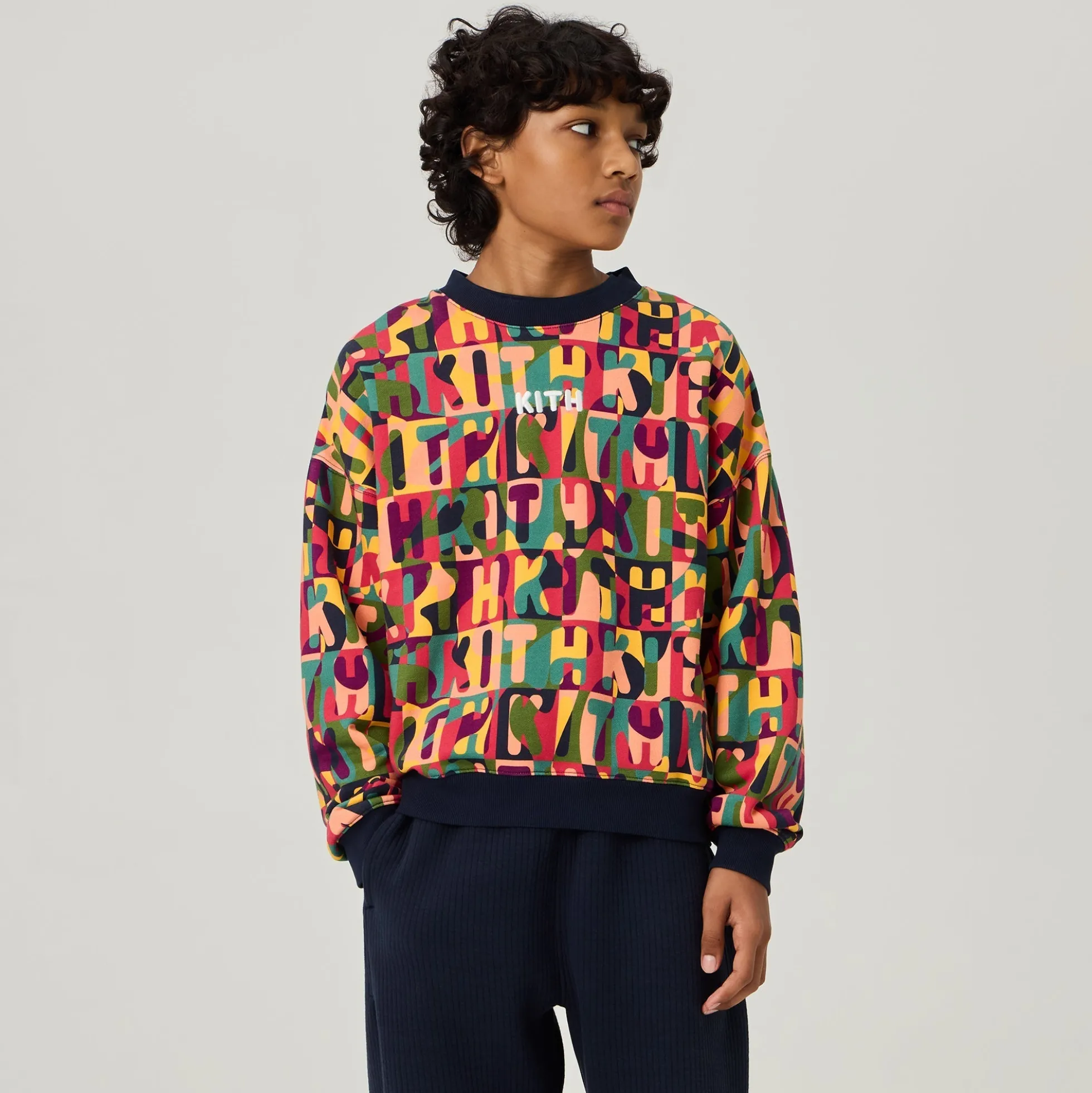 Sweat-shirt à col rond Kith Kids Nelson imprimé monogramme