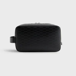 Trousse de toilette Kith Monogram en cuir noir